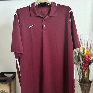 Nike Dri-Fit Men's Burgundy Golf Polo Shirt Top XL Short Sleeve Collar